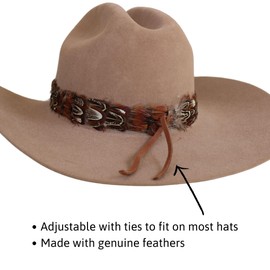Western Feather Cowboy Hat Band for Men Women Natural Feather Starling