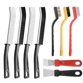 IKOPFLN Grout Cleaning Brush, Multipurpose Grout Cleaning Brush, Shower Cleaning Brush, Stiff Bristle Brush for Kitchen, Bathroom, Door and Window Grooves, Tiles, 9 Pack