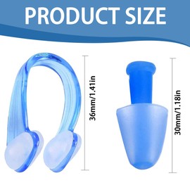 AUEFUDQ Swimming Nose Clip, 6 Pieces Silica Gel Nose Clip with 6 Pairs of Ear Plugs, Swimming, Swim Training, Nose Protection, Waterproof Nose Clip with Storage Box for Children Adults