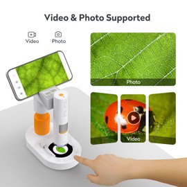 MatataStudio MX1-AS Digital Microscope for Kids, 3.5X-1000X USB Portable