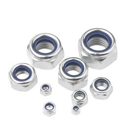 M8 Galvanized iron Nyloc Lock nut,8mm Self Nylock Locking Nuts with Nylon Inserts (Pack of 40)