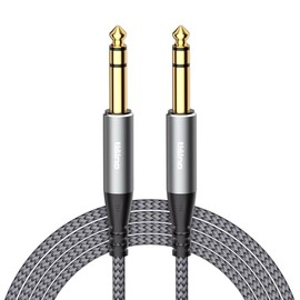 Tisino - Cable TRS de 1/4 pulgadas, cable de audio estéreo equilibrado, cable de audio estéreo de 1/4 pulgadas, cable de audio trenzado de nailon y cable de guitarra para monitores de estudio,