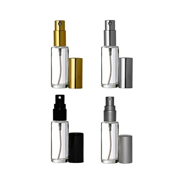 Riverrun Perfume Cologne Atomizer Travel Purse Glass Bottles Fine Mist Sprayers 5ml 1/6 oz (Set of 4)