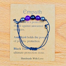 Empath Protection Bracelet Gifts for Women Men Healing Crystals Bracelets Protective Gifts for Daughter Wife Protection Gift Bracelets Crystals and Healing Stones Bracelet