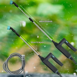 SUGOOE Garden Electric Sprayer, Battery Powered Sprayer Wand with 16.4 FT Hose, 7.4V Voltage 3 Adjustable Nozzles Gravity Filter, Portable Water Sprayer for Yard Lawn Weeds Plants