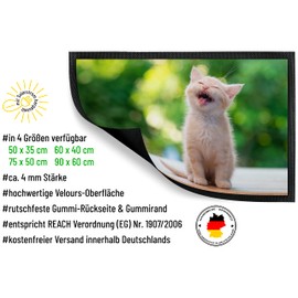 True Statements Fußmatte personalisiert mit Foto für Innen & Außen – mit eigenem Bild – individuelles Geschenk | Weihnachten, Geburtstag, Einweihungsgeschenk (50 x 35 cm mit Gummirand)