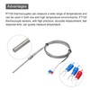 sourcing map 2pcs PT100 RTD Thermocouple Stainless Steel M8 Temperature