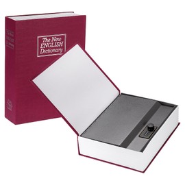 uxcell Diversion Book Safe, 10.43" x 7.87" x 2.56" Simulation Book Hidden Box, Decorative Book Safe Lock Box with Combination Lock for Home Bookshelf Store, Red