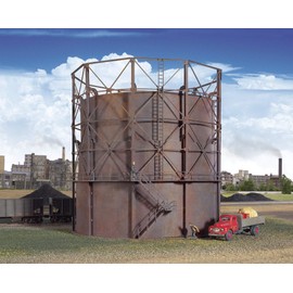 Walthers HO Scale Empire Gas Works - Cornerstone Series&#174 Plastic Kit Gas Storage Tank 9-7/8" 24.6cm Diameter x 9-1/8" 22.8 Tall