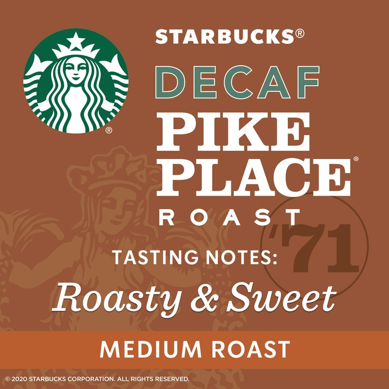 Starbucks Decaf K-Cup Coffee Pods — Pike Place Roast for