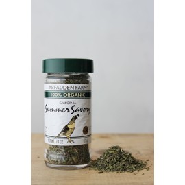 McFadden Farm Organic Summer Savory, Dried Herb, Grown and packed in the U.S.A., 0.74 oz. in glass jar