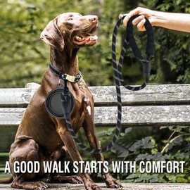 COOYOO 2 Pack Dog Leash 5 FT Heavy Duty - Comfortable Padded Handle - Reflective Dog Leash for Medium Large Dogs with Collapsible Pet Bowl…