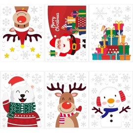 CCINEE 352PCS Christmas Window Clings Sticker Snowflakes Santa Claus Reindeer Snowman Xmas Decals for Chrismas Party Decoration