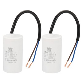 PATIKIL CBB60 14uf Running Capacitor,2Pcs AC 450V 2 Wires 50/60Hz Cylinder 72x40mm for Water Pumps, Washing Machines Motor Start