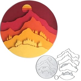 Mountain Sun Rise Frame Metal Die Cuts, Sun Rise Frame Metal Cutting Dies Cut Stencils Card Paper Craft DIY Template Metal Cutting Dies Album Embossing Paper Dies for Card Making Scrapbooking