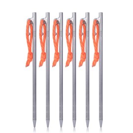 Boundless Voyage 6 pcs/lot Tent Stakes Titanium Alloy Tent Pegs Camp Nails Tent Accessories for Camping Hiking Picnic 24cm 57.8g Ti1564BM