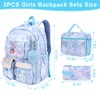 Youngsing Girls backpack 3pcs Kids Backpack for Girls with Lunch
