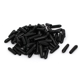 sourcing map 2mm Inner Dia Rubber Hose End Cap Screw Thread Protector Cover Black 100pcs