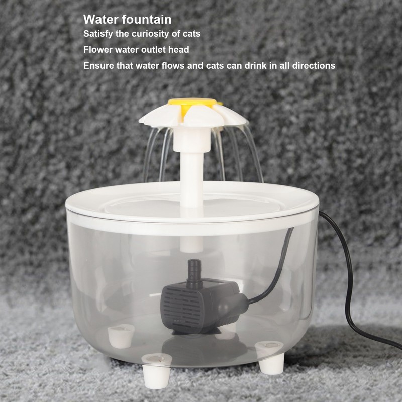 Cat Water Fountain Automatic Circulation USB Transparent Water Tank Silent