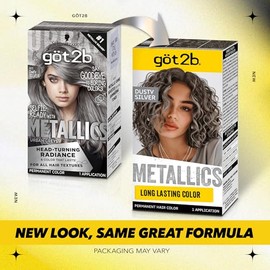 Got2b Metallics - Tinte permanente para el cabello, color plateado polvoriento M72 | Multi-dimensional metallic finish, Head-turning radiance, Anti-fa