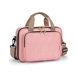 heouvo Bible Cover Case for Women, Large Bible Bag Carrying Case with Shoulder Strap, Bible Study Supplies Bible Journaling Kit Book Carrying Case with Bible Highlighters Tabs Gift for Lady (Pink)