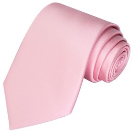 KissTies Mens 63'' Silk Satin Tie Rosy Pink Necktie Festive Ties + Gift Box
