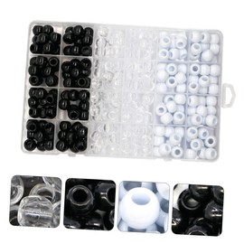 Minkissy Hair Beads Set 240pcs Black Transparent Braiding Beads Metal Material Dreadlocks Hair Accessories