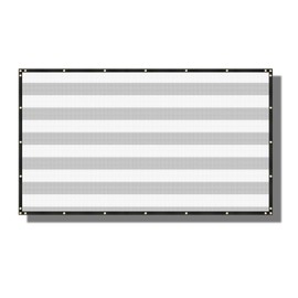 Coarbor 8'x18' Privacy Fence Screen Windscreen Fencing Mesh Shade Net Cover Heavy Duty Fencing for Outdoor Patio Deck Backyard Garden Wall Blocking Neighbor, Gray White Strip