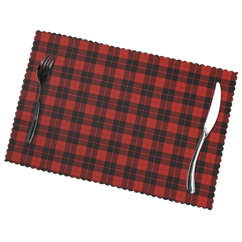 Christmas Plaid Red Black Buffalo Check Placemats for Dining Table