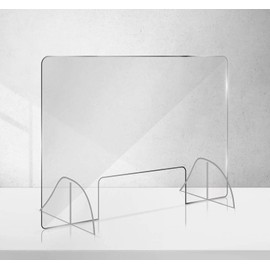 Manschin-Laserdesign Acrylic Protective Shield, Sneeze Protection, Spit Protection, Counter Stand, Protection Against Droplet Infection, 750 x 500 mm (750 x 500 mm Landscape Format)