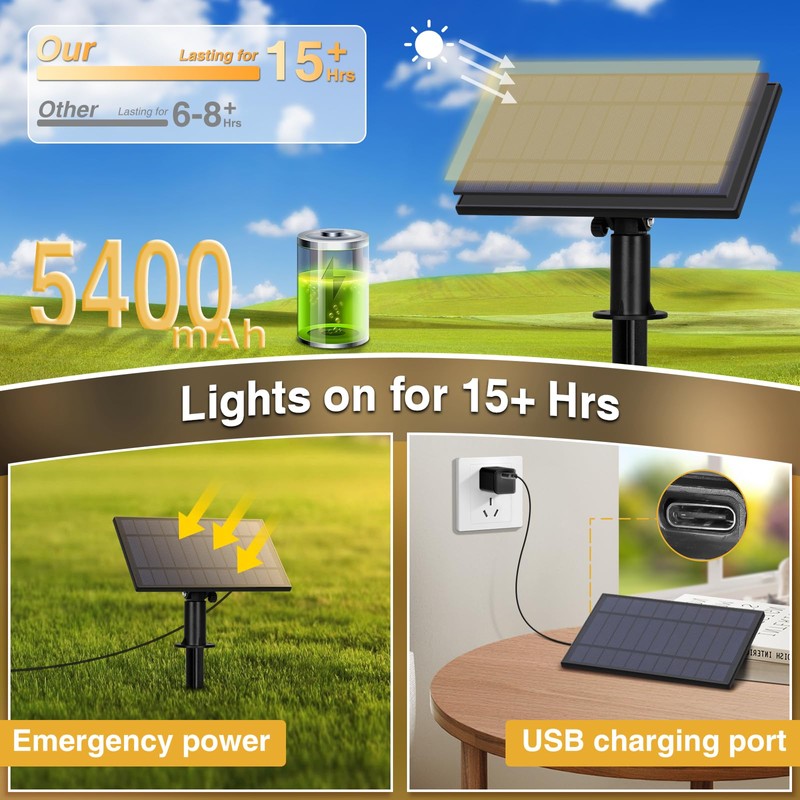 ZJOJO Solar String Lights Outdoor Waterproof 100FT,Solar Lights Outdoor with