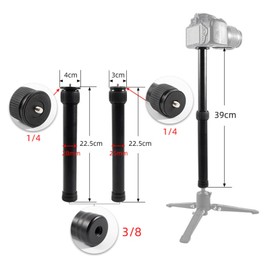 Tripod Extension Center Column Extender - Extendable Tripod Pole with 2 Sections Tube for DSLR Camera & Photo Studio Monopod