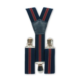 1buy3 Braces Y Shape | Girls & Boys | 3 Clips | 1-5 Years | Adjustable | Over 30 Models, Dark blue-red-stripes