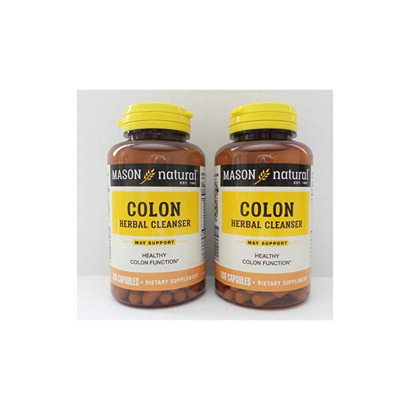 Mason Colon Herbal Cleanser Caps 500mg, 100 Capsules (Pack of