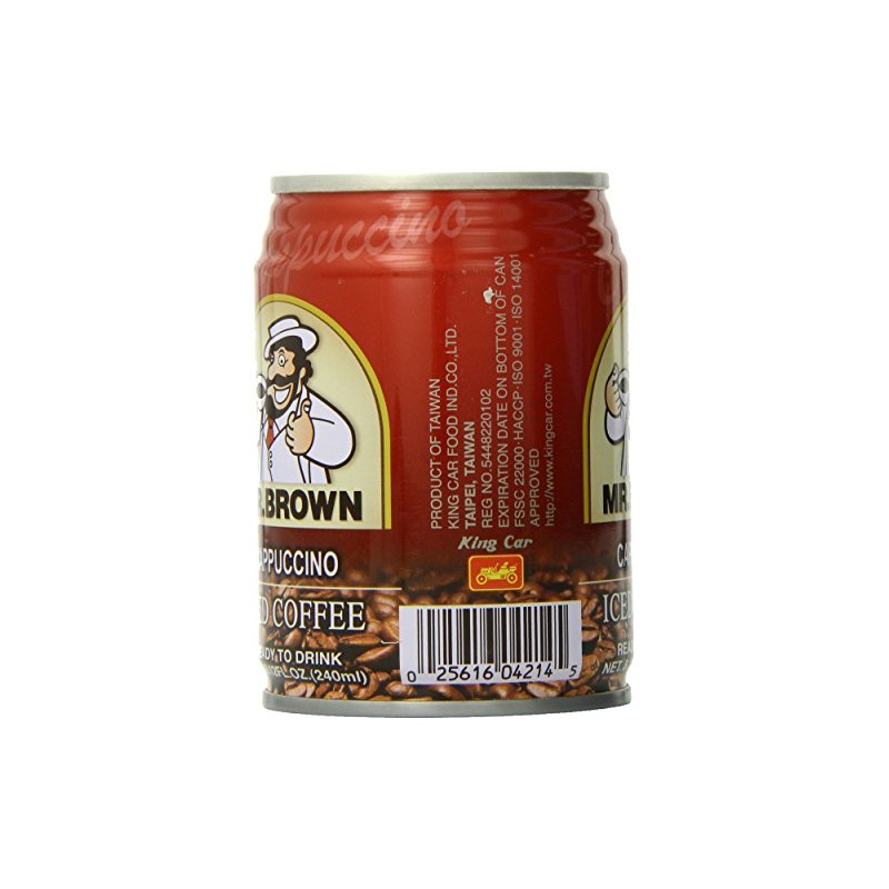 Mr. Brown Iced Coffee, Cappuccino, 8.12 Fl Oz (Pack of