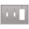 Amerelle 74TTRBN Imperial Bead Wallplate, 2 Toggle / 1 Rocker,