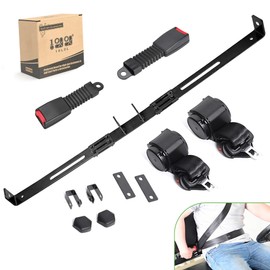 10L0L 3 Point Golf Cart Seat Belt Bracket Kit for EZGO TXT & Club Car DS 2 Passenger, Retractable Seatbelts, Ajustable Freely