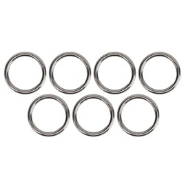 7 Pcs 304 Stainless Steel Metal O Ring Waterproof Rustproof Seamless Welded Round O Ring for Fitness Hoops Yoga Rings 7x40MM