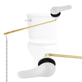Hygie Rinse Metal Toilet Handle Replacement Kit Universal Front Mount Fit, Toilet Lever Compatible with American Standard/Glacier Bay/Gerber, Toilet Flush Handle with Flapper Chain, Chrome
