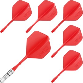 CyeeLife CF01 Dart Shafts and Flights, Set of 6, Darts Accessories, Red