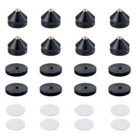 Pailvens Insulator 8 Speakers, Speaker Stand, Metal Spike Stand with 16 Double Sided Tapes, Improves Audio Sound Quality, Anti-Vibration, Black