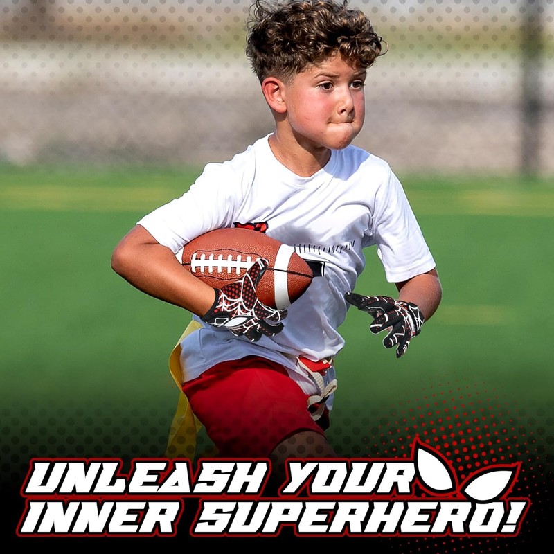 Alytree Youth American Football Gloves, Sticky Receiver Gloves with Super