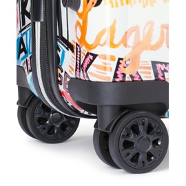 Karl Lagerfeld Paris Women's Logo Explosion Upright Hardside Suitcase, Multi, Medium
