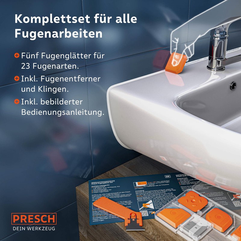 Presch Joint Smoother with Joint Remover – 6-Piece Compact Set