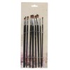 9Pcs Painting Brush Good Pigment Adsorption Round Flat Head Art