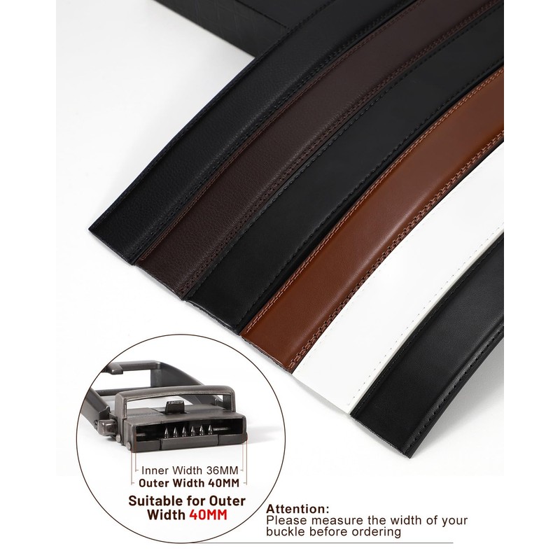 Beltroad Ratchet Belt Strap for Men Leather Belts Without Buckle