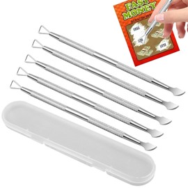 Lottery Ticket Scratcher Tool 5PCS Portable Multi-Use Metal Lotto Scraping Tool with Plastic Box for Adults Lottery Tickets Stickers Labels and Gift Cards
