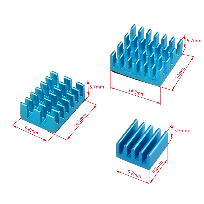 Jopto Aluminum Heatsink with Thermal Tape Compatible with Raspberry Pi
