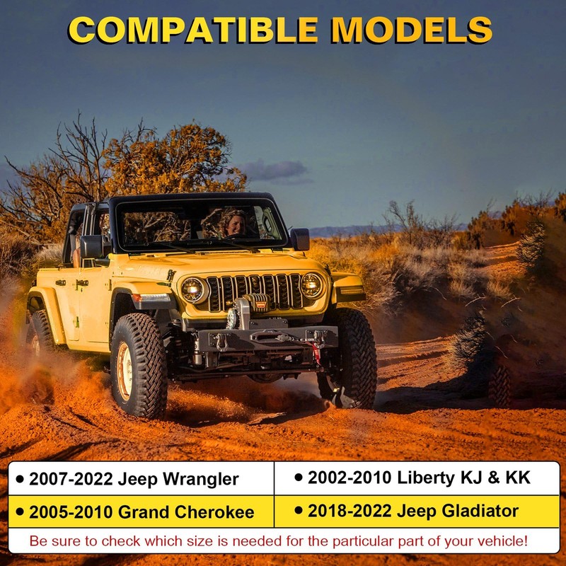 moveland Fender Flare Clips for Jeep Wrangler - 5 Size
