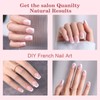 Pink French Gel Nail Tips, OPkssnails 150pcs Short Square Soft